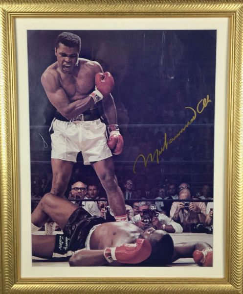 Muhammad Ali Exceptional Signed 16" x 20" Color "Over Liston" Photograph w/ Massive Autograph! (JSA)