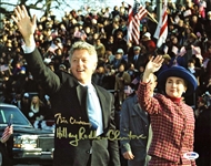 President Bill Clinton and Hillary Rodham Clinton Rare Dual Signed 11" x 14" Color Photo (PSA/DNA)