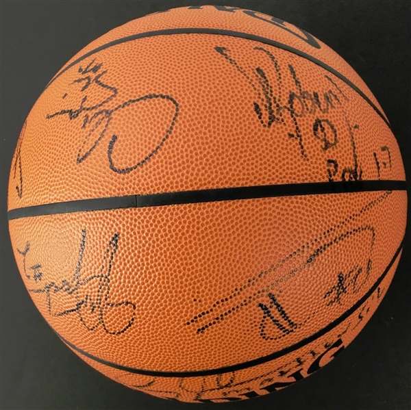 1999 Spurs Team Signed Leather NBA Basketball w/ Duncan/Robinson Combo! (JSA)