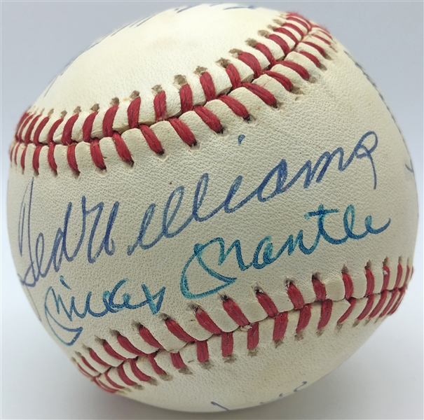 Original 11: 500 Home Run Club Multi-Signed Baseball w/ Mantle/Williams Sweet Spot! (PSA/JSA Guaranteed)