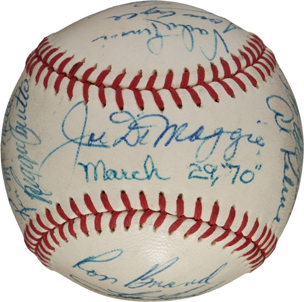 Baseball Legends Multi-Signed ONL Baseball w/ Clemente, DiMaggio, Banks & Others (PSA/DNA)