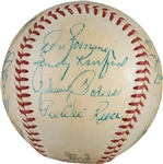 Last Year In Brooklyn: 1957 Brooklyn Dodgers Team Signed OAL Baseball w/ Campanella, Koufax & Others (PSA/DNA)