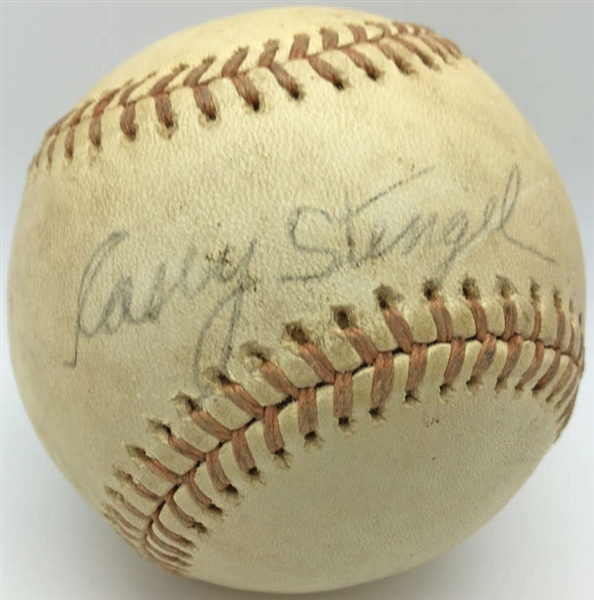 Casey Stengel Vintage Single Signed ONL Baseball (PSA/DNA)