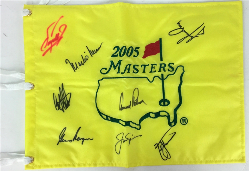 Masters Champions Signed Golf Flag w/ Big Three Palmer, Nicklaus & Player! (PSA/DNA)