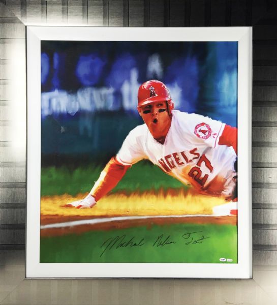 Mike Trout 24" x 36" Canvas Photo with full "Michael Nelson Trout" Autograph (PSA/DNA & MLB)