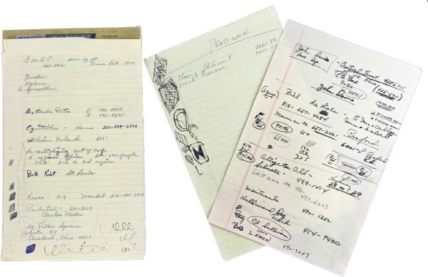 Thurman Munson: Notepad with 10 Pages of Notes from His Office Desk - His Final Notes! (Ex. Munson Estate, JSA)