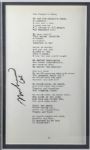 Muhammad Ali Signed The People's Champ Typewritten Poem in Custom Framed Display (JSA)