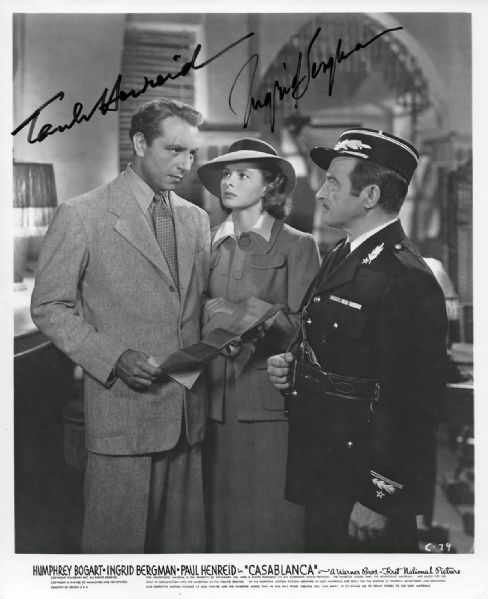 Casablanca: Paul Henreid & Ingrid Bergman Rare Signed Vintage 8" x 10" Publicity Photo (JSA)