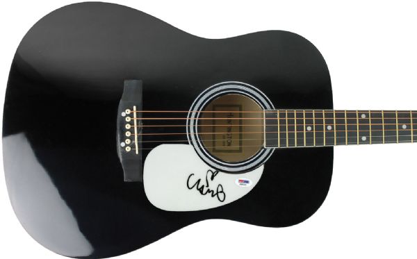 Coldplay: Chris Martin Signed Black Acoustic Guitar (PSA/DNA)