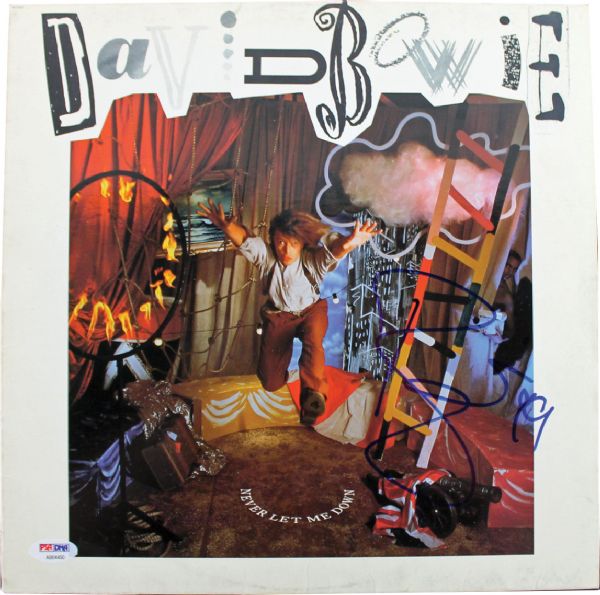David Bowie Signed "Never Let Me Down" Record Album Cover (PSA/DNA)