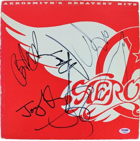 Aerosmith: Group Signed "Greatest Hits" Album w/ 5 Signatures! (PSA/DNA)