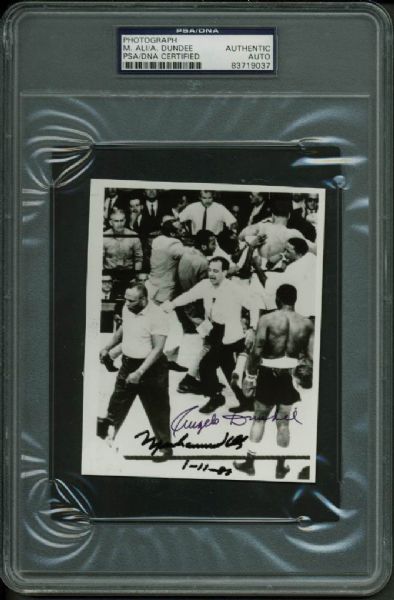 Muhammad Ali & Angelo Dundee Rare Dual Signed 4" x 5" Photograph (PSA/DNA Encapsulated)