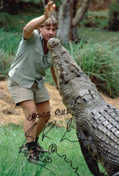Steve Irwin Rare Signed & Sketched 8" x 12" Color Photograph (JSA)