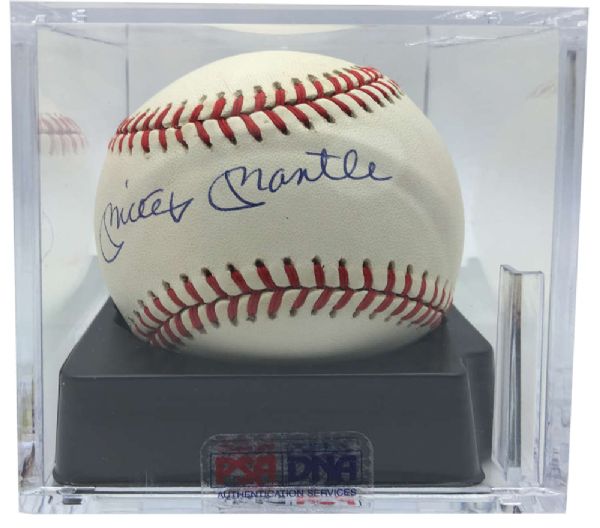 Mickey Mantle Signed OAL Baseball PSA/DNA Graded Near-Mint 8.5!