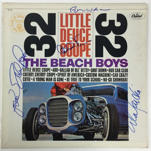 The Beach Boys Group Signed "Little Deuce Coupe" Album w/ 4 Signatures! (PSA/JSA Guaranteed)