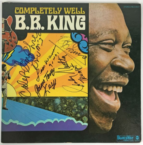 B.B King Group Signed "Completely Well" Album w/ 5 Signatures! (PSA/JSA Guaranteed)
