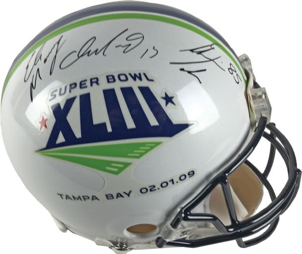 Super Bowl XLIII Signed PROLINE Helmet w/ Rodgers, Marino, Manning, Brees & Others (JSA)