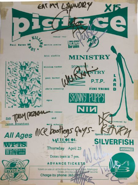 Nine Inch Nails: Vintage c. late 80s Signed 14" x 18" Metropol Poster w/ Trent Reznor! (PSA/JSA Guaranteed)