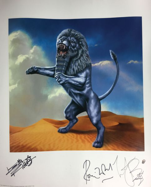 The Rolling Stones Group Signed 24" x 36" Limited Edition "Bridges to Babylon" Album Art Lithograph (3 Sigs)(PSA/JSA Guaranteed)