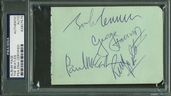 The Beatles Group Signed c. 1964 Album Page w/ McCartney, Lennon, Harrison & Starr! (PSA/DNA Encapsulated)