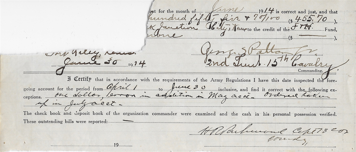 General George S. Patton Signed Military Document (PSA/DNA)