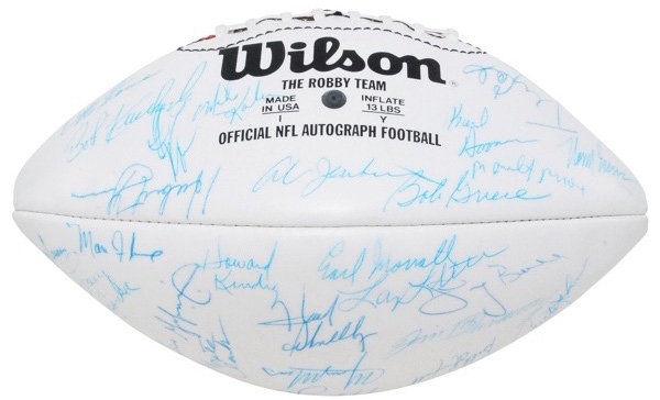 1972 Dolphins Vintage Team Signed White Painted Rozelle NFL Football w/ 41 Members & Rare Don Shula Autograph! (PSA/DNA)