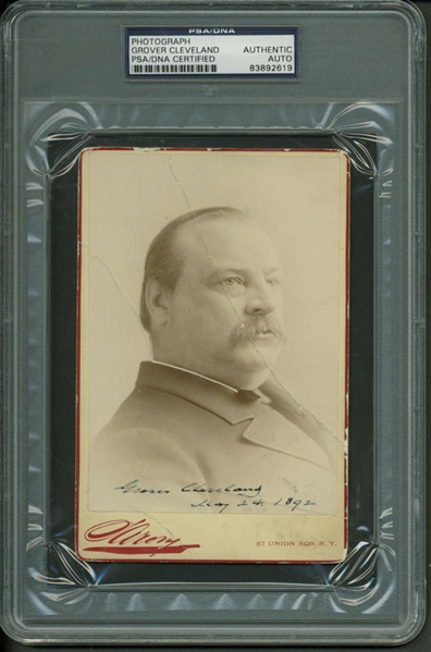 President Grover Cleveland Signed 3" x 5" Cabinet Card Photograph (PSA/DNA Encapsulated)