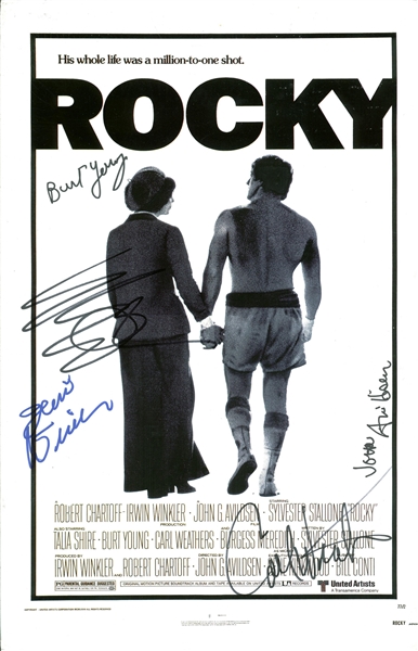 ROCKY: Rare Cast Signed 11" x 17" Poster w/ Stallone, Weathers & Others! (PSA/DNA)