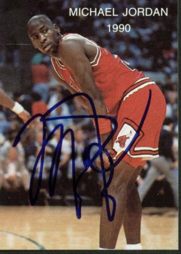 Michael Jordan Vintage Signed 1990 Wasatch Basketball Card (PSA/DNA)