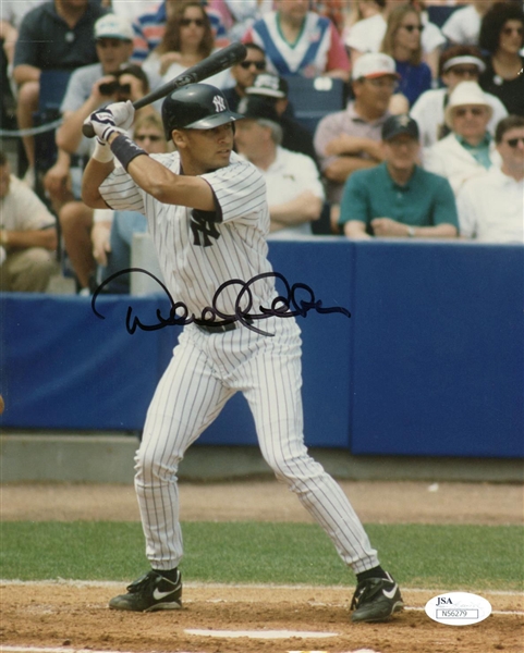 Derek Jeter Signed c. 1996 8" x 10" Color Yankees Batting Photo (JSA)