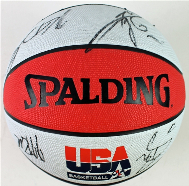 2008 Team USA Basketball Multi-Signed Logo Basketball w/ Durant, Anthony, Billups & Others (JSA)