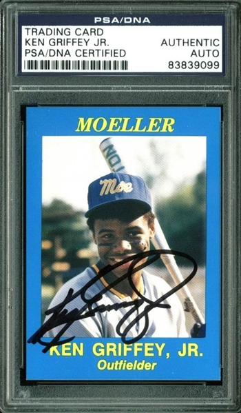 Ken Griffey Jr. Signed Moeller High School Baseball Card (PSA/DNA Encapsulated)