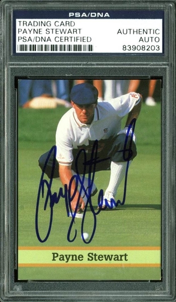 Payne Stewart Signed PGA Trading Card (PSA/DNA Encapsulated)