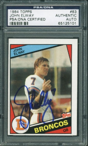 John Elway Rare Signed 1984 Topps Rookie Card (PSA/DNA Encapsulated)