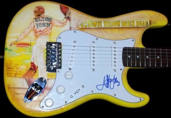Elton John Signed Stratocaster Style Guitar w/ Full Name Autograph! (PSA/JSA Guaranteed)