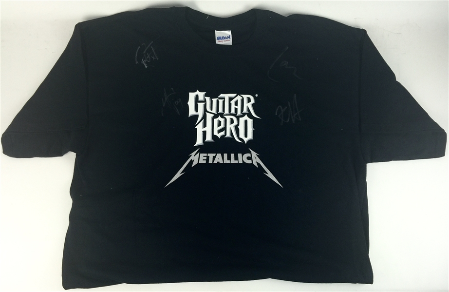 Metallica Group Signed "Guitar Hero: Metallica" Promotional T-Shirt (PSA/DNA)