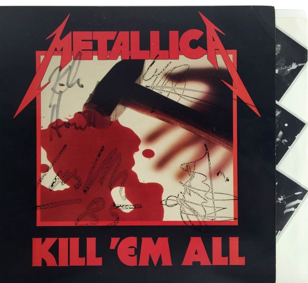 Metallica Group Signed "Killem All" Record Album with Cliff Burton! (PSA/DNA)