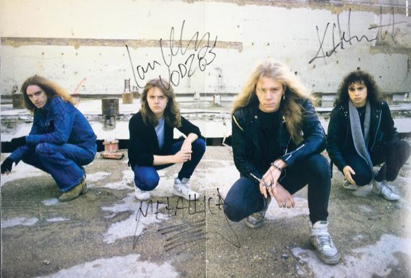 Metallica Super Rare Group Signed 12" x 17" Poster (w/Cliff Burton)(PSA/DNA)