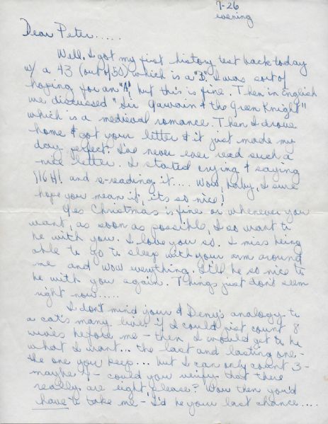Janis Joplin Handwritten & Signed 4-Page Love Letter to 1st Boyfriend - The Man Who Broke Her Heart! (JSA)