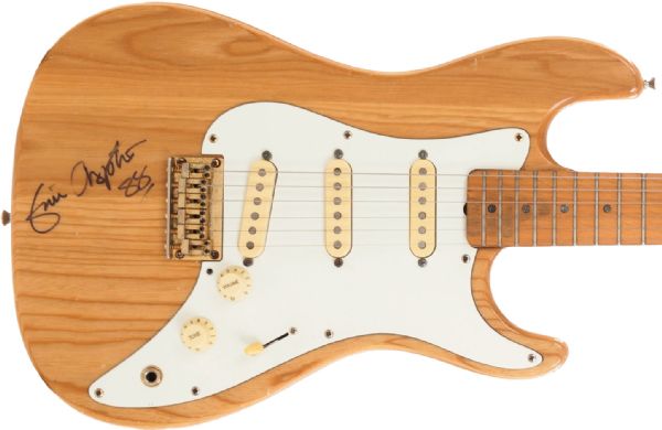 Eric Clapton RARE Signed Strat Style Guitar with Beautifull Full Name Autograph (c.1988)(PSA/JSA Guaranteed)