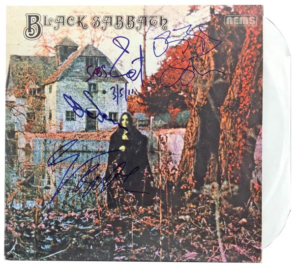 Black Sabbath Group Signed "Black Sabbath" Record Album (4 Sigs)(PSA/DNA)