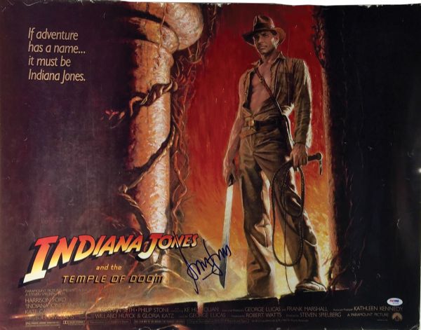 Harrison Ford Signed "Indiana Jones & The Temple of Doom" Poster w/Superb Autograph! (PSA/DNA)