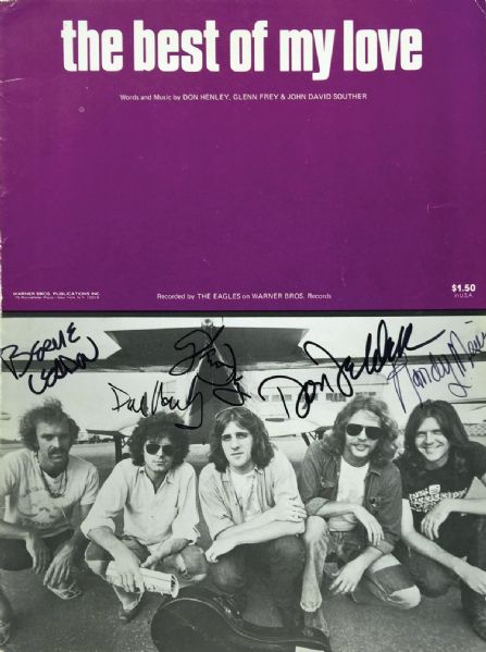 The Eagles Group Signed "The Best of My Love" Original Sheet Music Booklet (5 Sigs)(PSA/DNA)