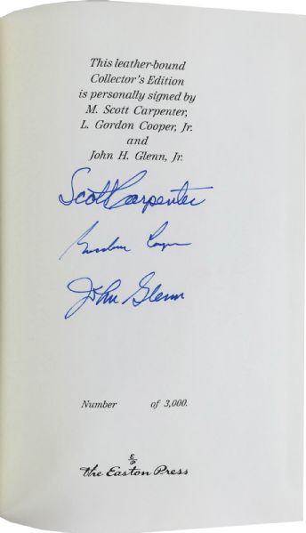 Mercury 7: "We Seven" Ltd Ed Easton Press Book Signed by Carpenter, Cooper & Glenn (PSA/JSA Guaranteed)