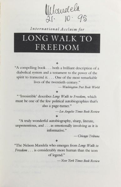 Nelson Mandela Signed "Long Walk to Freedom" Softcover Book (PSA/DNA)