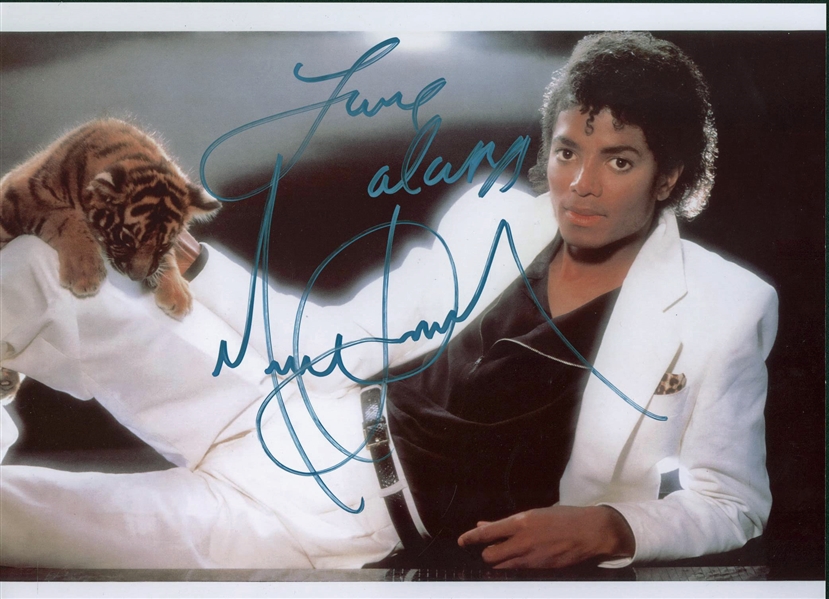Michael Jackson Rare Signed 11" x 14" "Thriller" Photo Image (PSA/JSA Guaranteed)