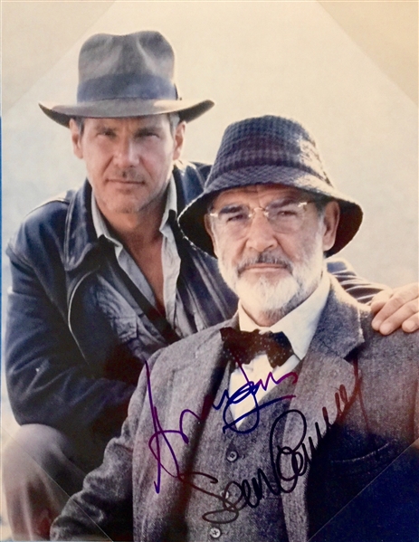 Harrison Ford & Sean Connery In-Person Signed 11" x 14" Photo from "Indiana Jones & The Last Crusade" (PSA/JSA Guaranteed)