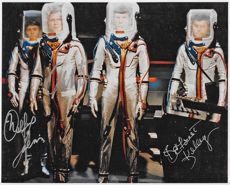 Star Trek: William Shatner, DeForest Kelley & Walter Koenig Signed 8" x 10" Color Photo (PSA/DNA)