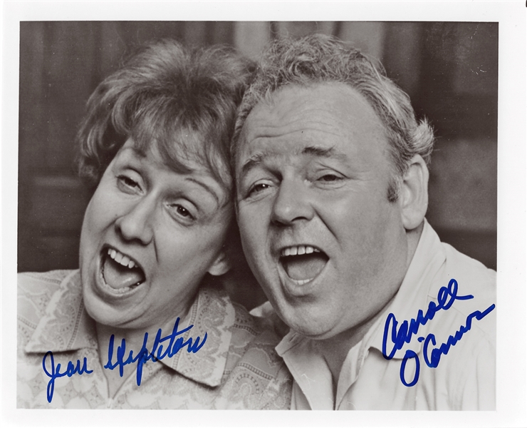 All in the Family: Carroll O Connor & Jean Stapleton Dual Signed 8" x 10" B&W Photo (PSA/DNA)