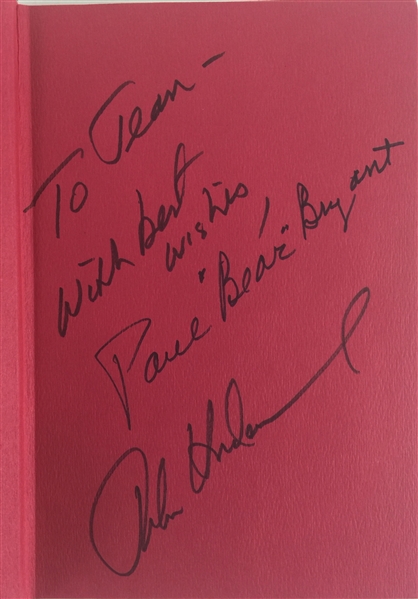Paul "Bear" Bryant Signed Hardcover First Edition Book: "Bear" (PSA/DNA)
